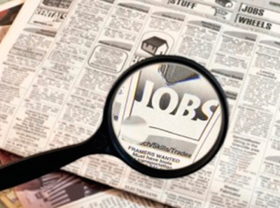 Jobs adverts in newspaper